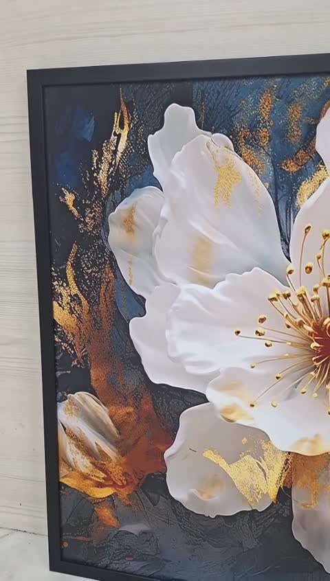 تابلو دکوراتیومدرن (گل با دو پس زمینه متفاوت )