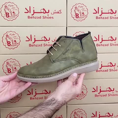 کفش پسرانه مردانه رنگ سبز سایز 40 تا 45 دور دوخت کفی طبی رویه چرم صنعتی لژ سه و نیم سانتی زیره پیو