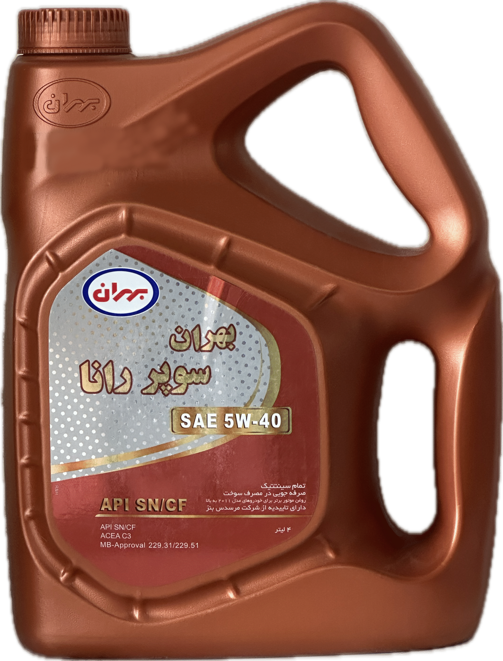 روغن موتور بهران سوپر رانا 5W40 چهار لیتری SN