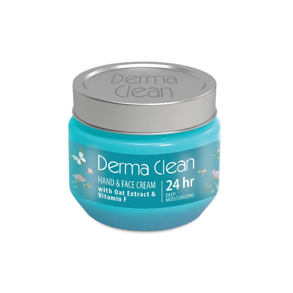 کرم دست و صورت حاوی عصاره جوی دوسر و ویتامینF جار 250 میل درماکلین | HAND&FACE WITH OAT EXTRACT AND VITAMIN F DERMAC
