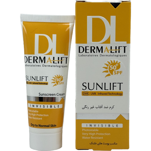 کرم ضد آفتاب درمالیفت SPF50 بدون رنگ برای پوست های خشک