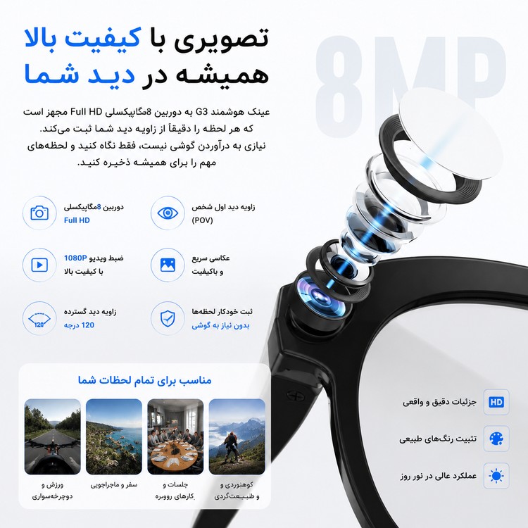 عینک هوشمند با قابلیت فیلم برداری G3