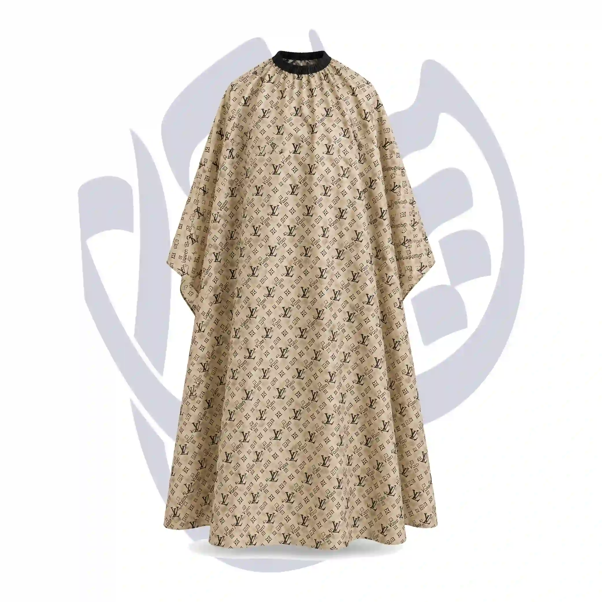 پیشبند یقه کش آرایشگاهی سایز 1.80 طرح LV BROWN کد 111