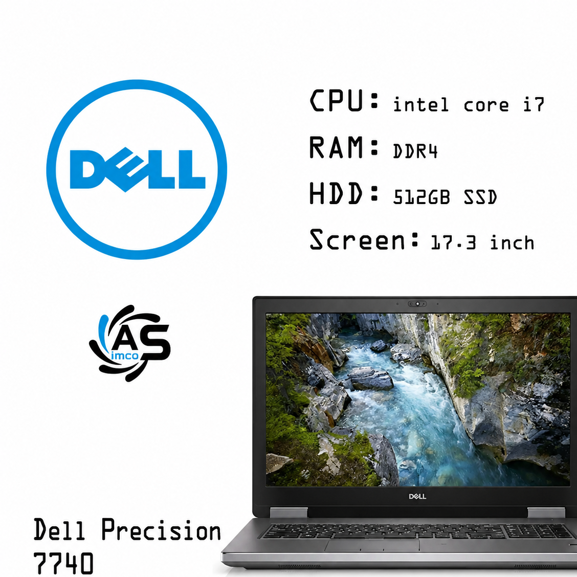 لپ تاپ Dell مدل Precision 7740 با پردازنده i7