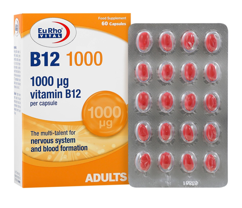کپسول ب12 1000 میکرو گرمی 60 عددی یوروویتال