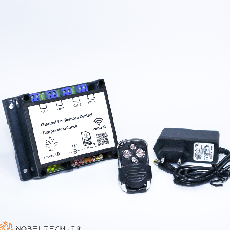 کنترلر پیامکی و ریموتی هوشمند 4 کانال به همراه کنترل دما نوبل تک