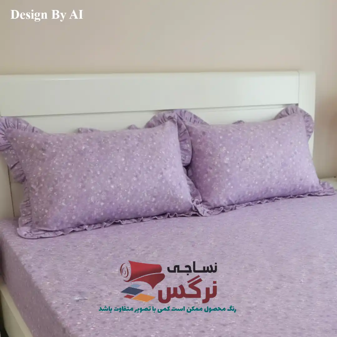 روبالشتی چیندار بروجرد نخ پنبه بنفش کد 751
