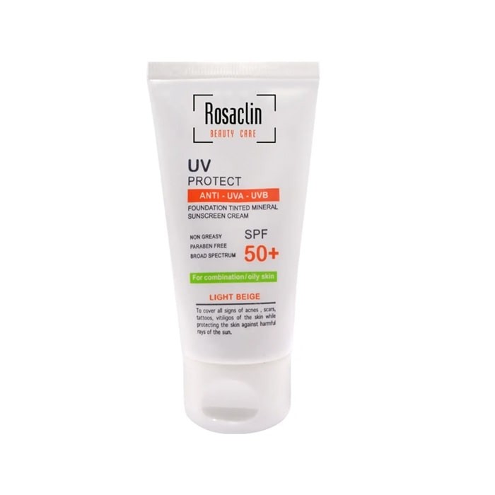 کرم ضد آفتاب پوست چرب و مختلط رزاکلین بژ روشن SPF50 حجم40میل