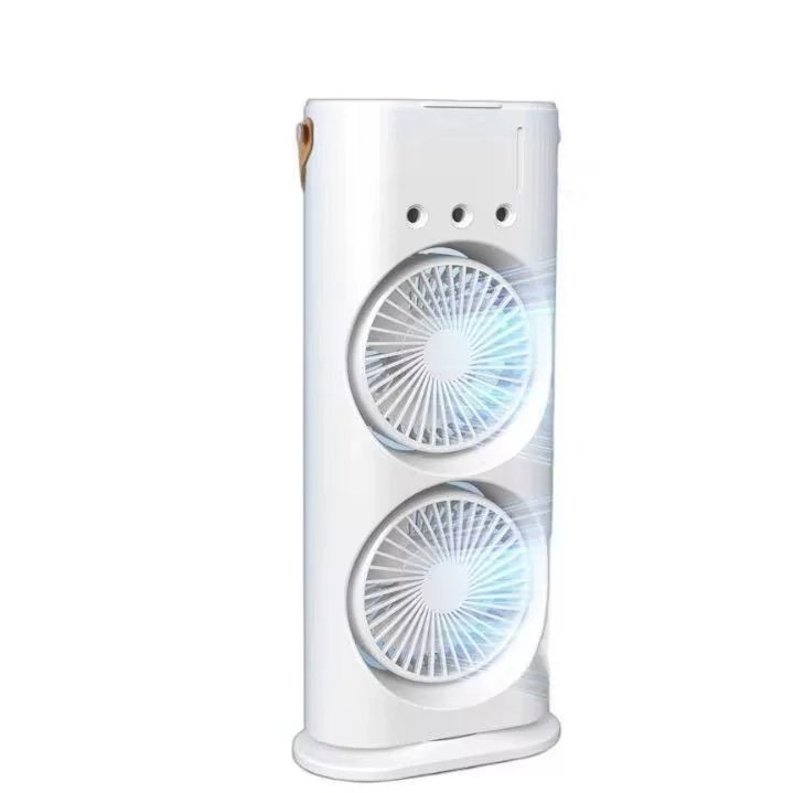پنکه رومیزی دو قلو مدل مه پاش شارژی 2 فن RGB