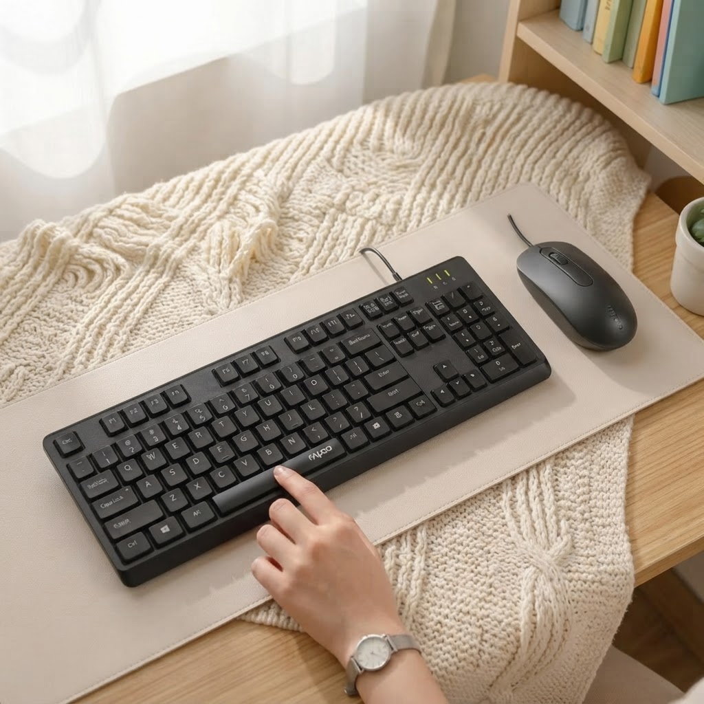 کیبورد و ماوس رپو مدل X130 Pro با حروف فارسی