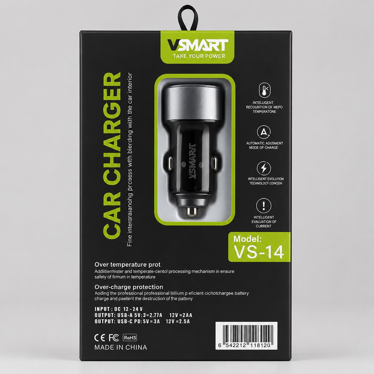 شارژر فندکی 67 وات VSMART مدل VS-14 قدرت بی نظیر برای شارژ سریع در جاده