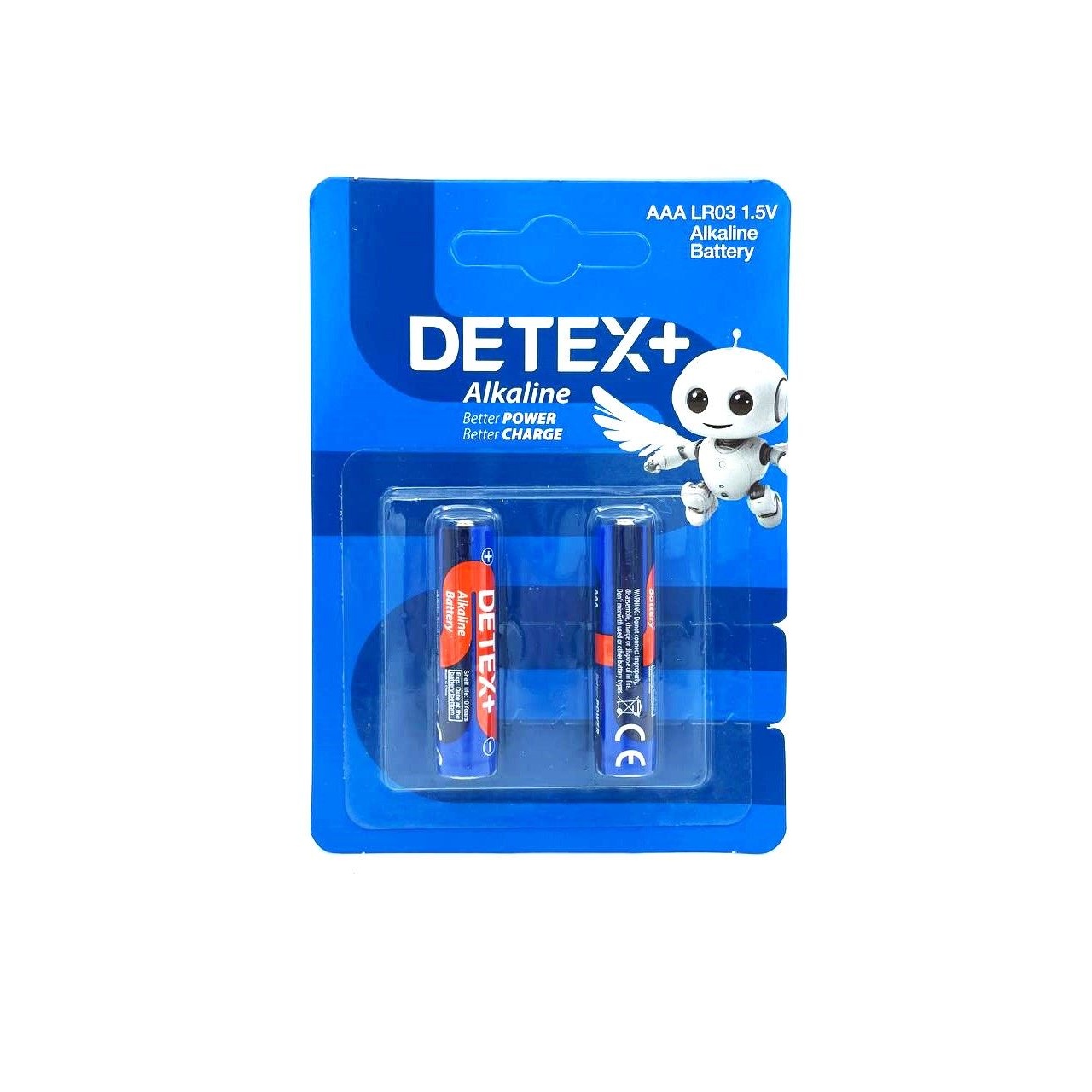 باتری نیم قلم آلکالاین دیتکس پلاس مدل DETEX Alkaline AAA LR03 1.5V (بسته 2 عددی)