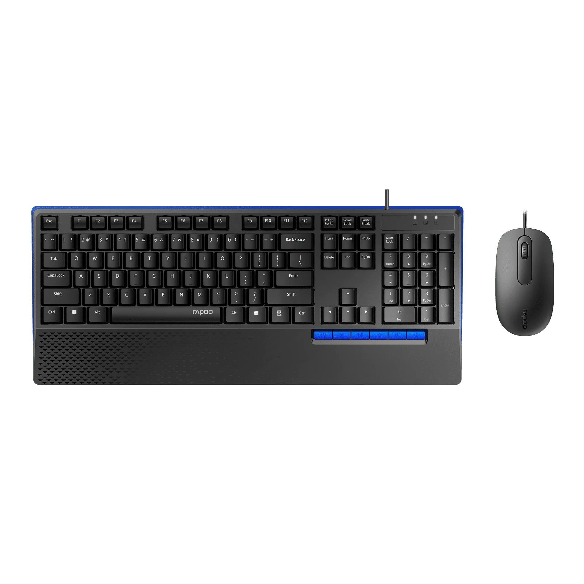 ست کیبورد و ماوس سیمی رپو مدل Rapoo NX2000 Full-Size با ضد پاشش مایعات و استراحتگاه مچ دست (اورجینال)