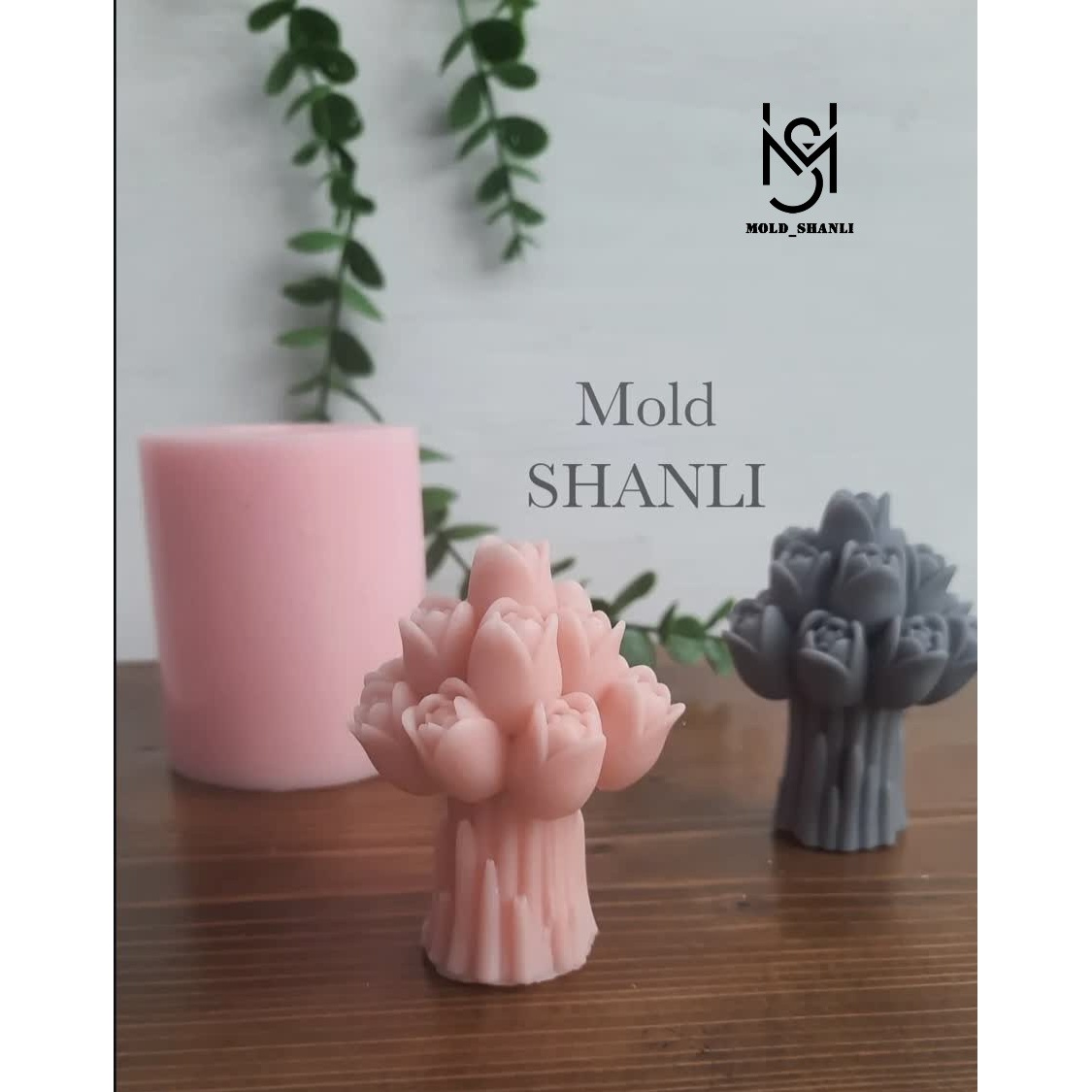 قالب سیلیکونی دسته گل لاله 6 سانت برای شمع سازی و رزین
