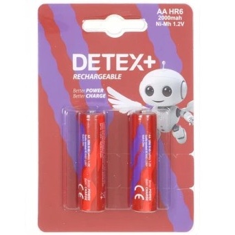 باتری قلمی شارژی دتکس پلاس ( DETEX) مدل HR6 سایز AA بسته 2 عددی