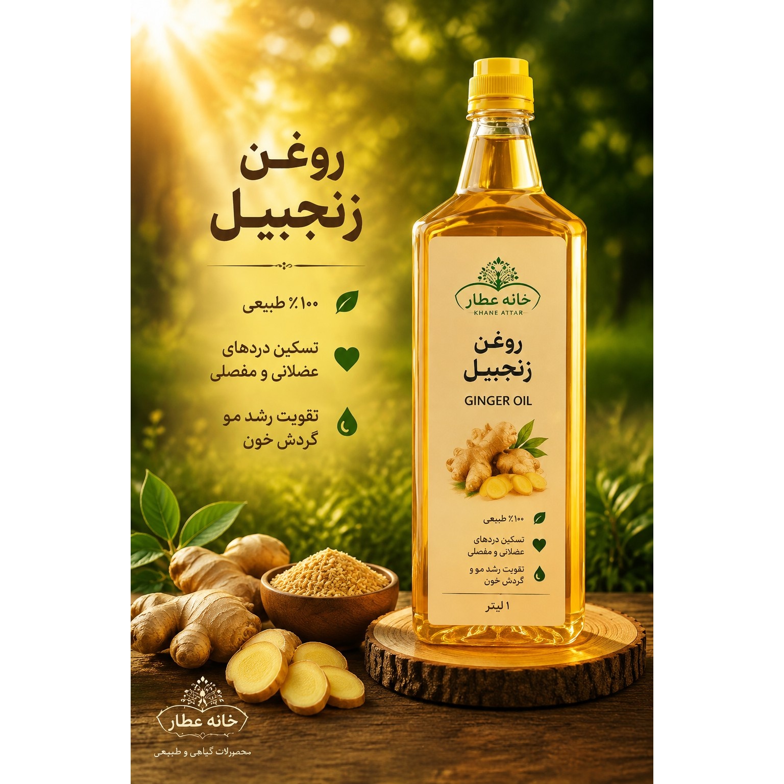 روغن زنجبیل خالص (1 لیتر) بضمانت مرجوعی