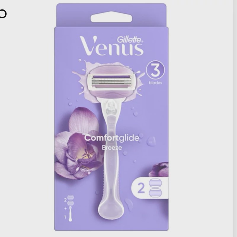 خودتراش زنانه 3 تیغ ژیلت ونوس لهستان مدل Comfortglide Breeze به همراه دو تیغ یدک