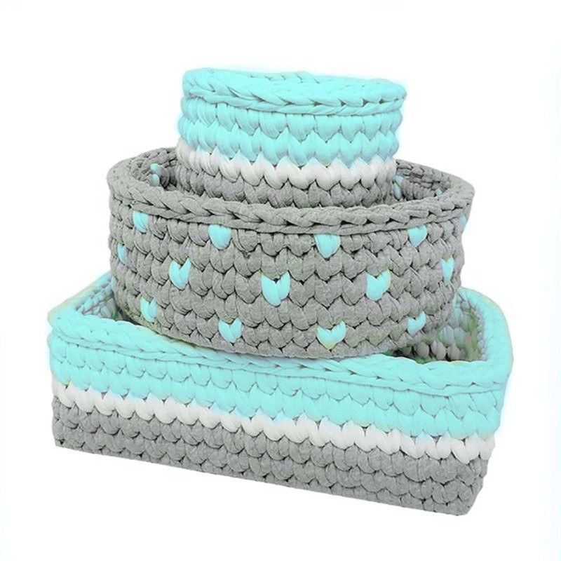 سبد قلاب بافی تریکو کد 5782 مجموعه 3 عددی