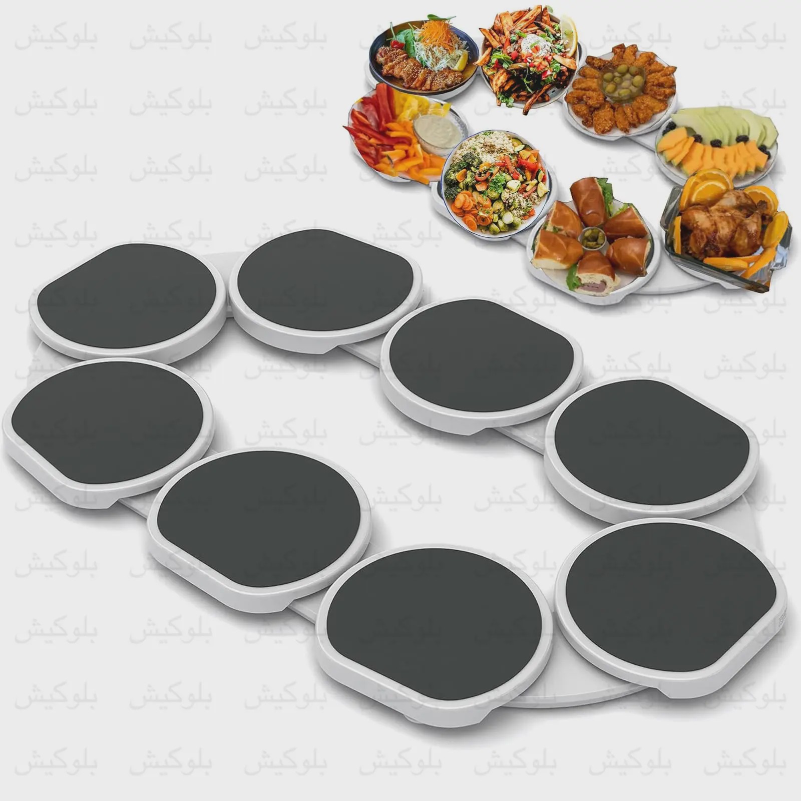 سینی گردان پذیرایی لوکس و ماژولار 8 تایی Rotating Family Serving Tray