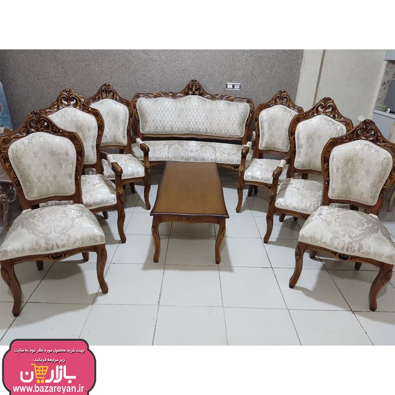 مبل کلاسیک 9 نفره جلومبلی و عسلی کد 3657