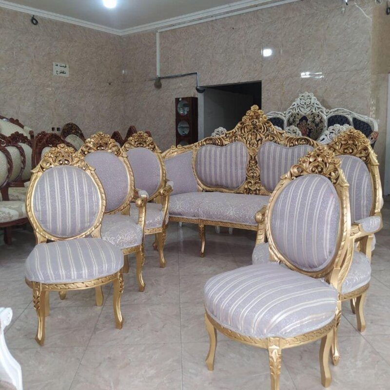 مبل کلاسیک 9 نفره مدل پارس جلومبلی و عسلی