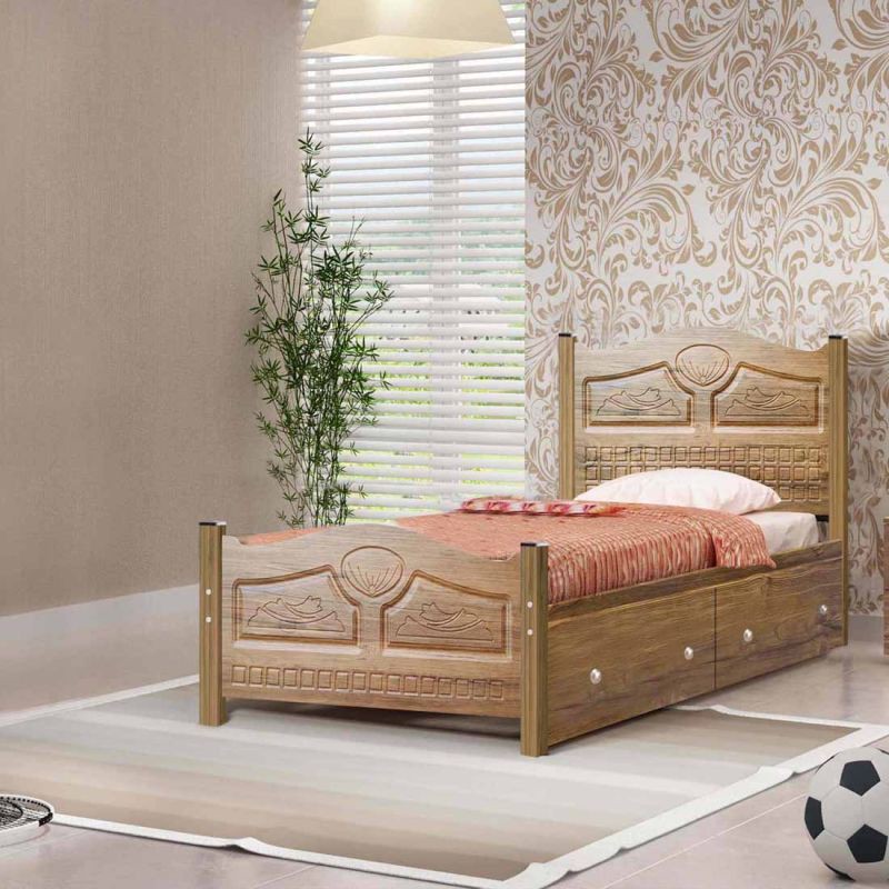 تخت خواب یک نفره کشودار کد GO01 سایز 90x200 سانتیمتر