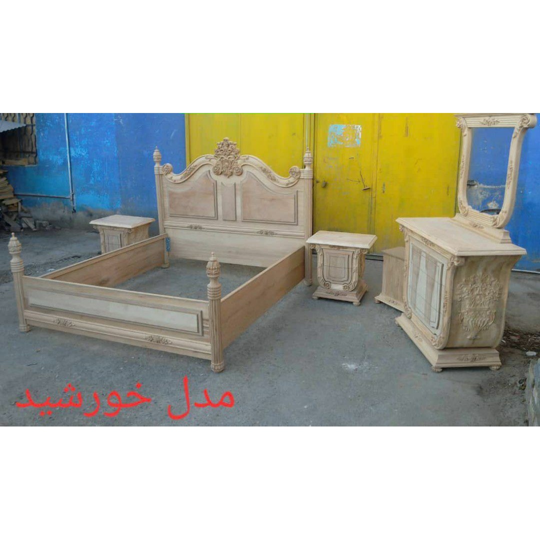 سرویس خواب 2نفره کلاسیک مدل خورشید با کفی جکدار