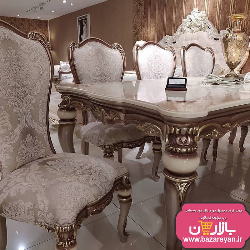مبل کلاسیک 7 نفره مدل نایس جلومبلی و عسلی