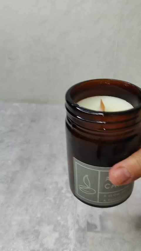 شمع جار شیشهای بزرگ دستساز (رایحه دریا)