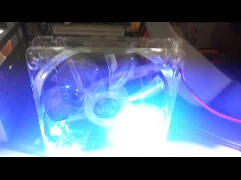 فن خنک کننده کیس و تجهیزات الکترونیکی (شفاف با نور LED آبی) 12 در 12 سانتیمتر نو و آکبند