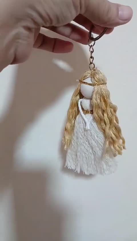دسته کلید و گیفت فرشته ی مکرومه 