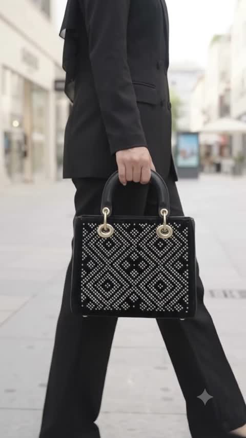 کیف مجلسی نگین کوب دسته حلقه ای