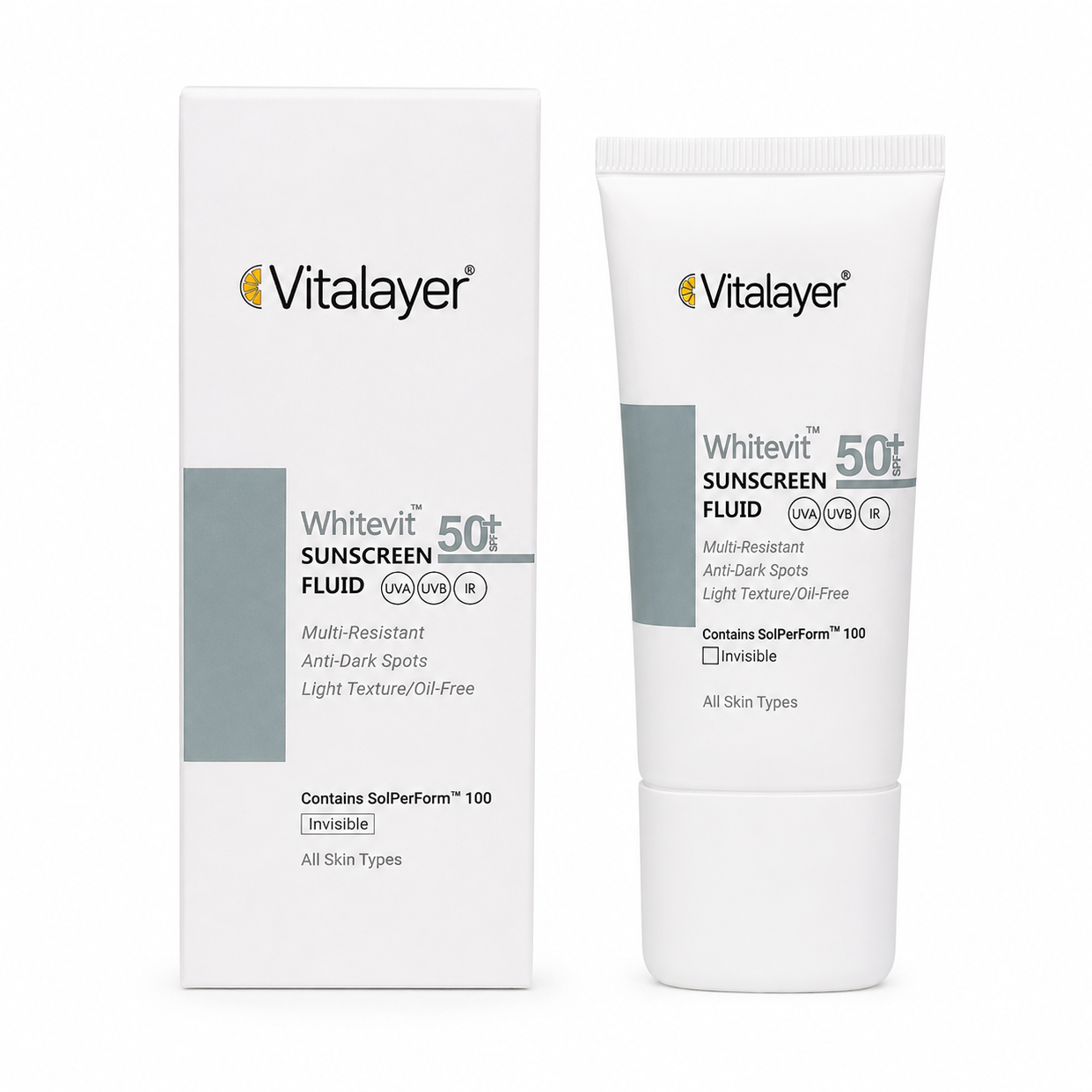 فلوئید ضد آفتاب ویتالیر مدل WHITEVIT حجم 50 میلی لیتر SPF50