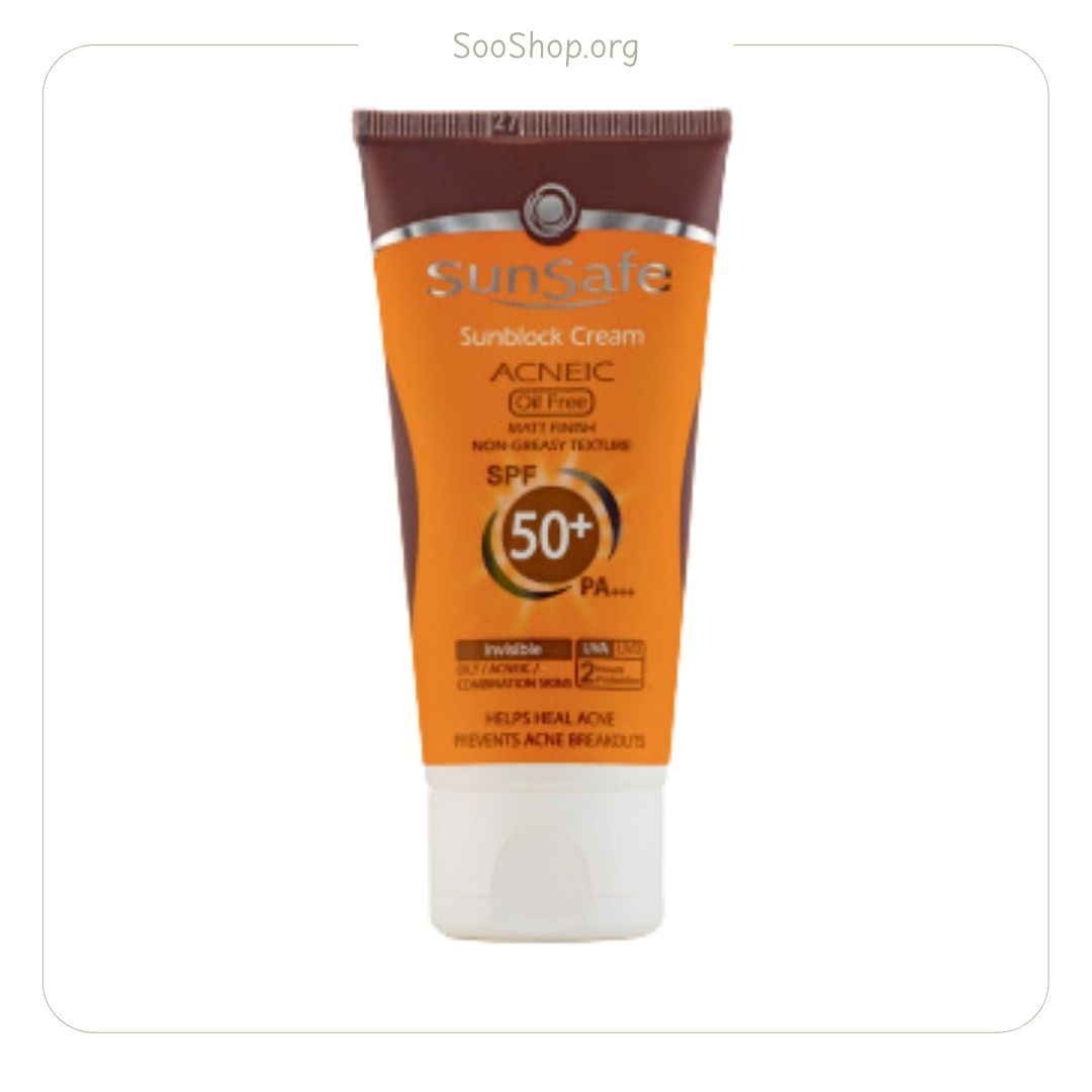 کرم ضد آفتاب سان سیف SPF50 فاقد چربی بیرنگ (اصل) | Sunsafe Oil-Free Sunscreen SPF50 - Colorless