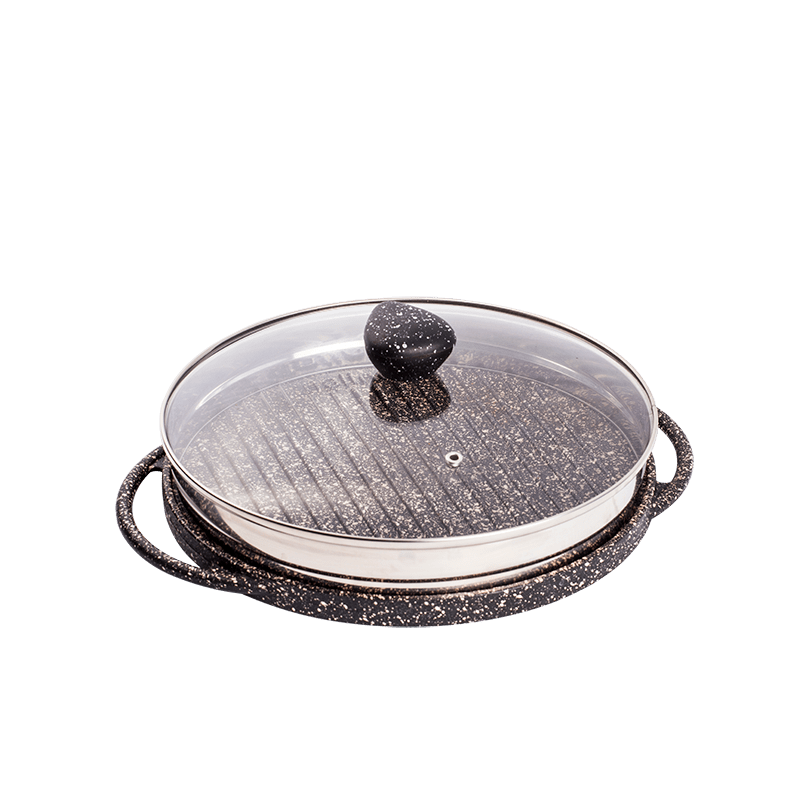 تابه گریل چدن دو طرفه نالینو مدل Spiza (با درب شیشه)