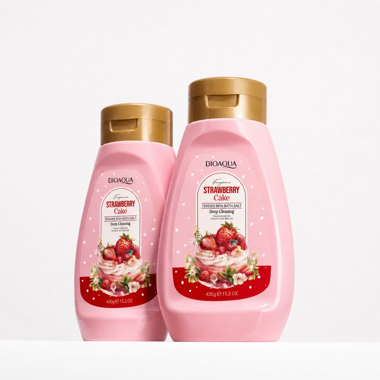 نمک حمام و پاککننده بدن BIOAQUA مدل Strawberry Cake