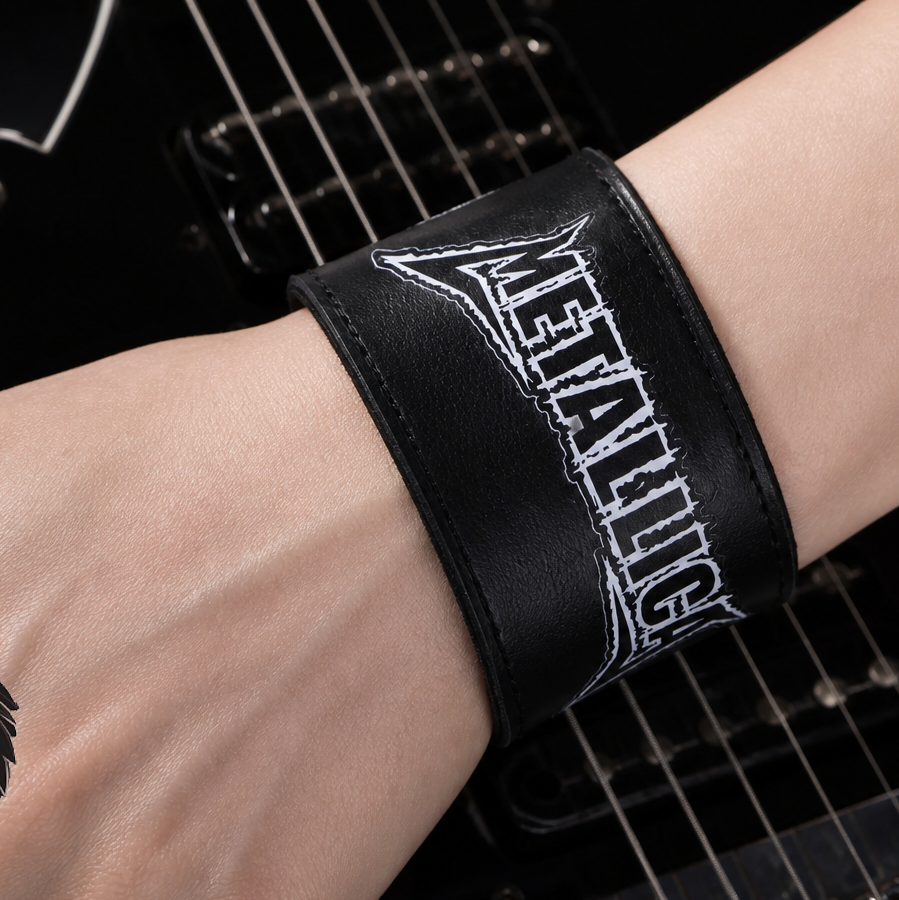 دستبند چرم طرح دار متالیکا METALLICA