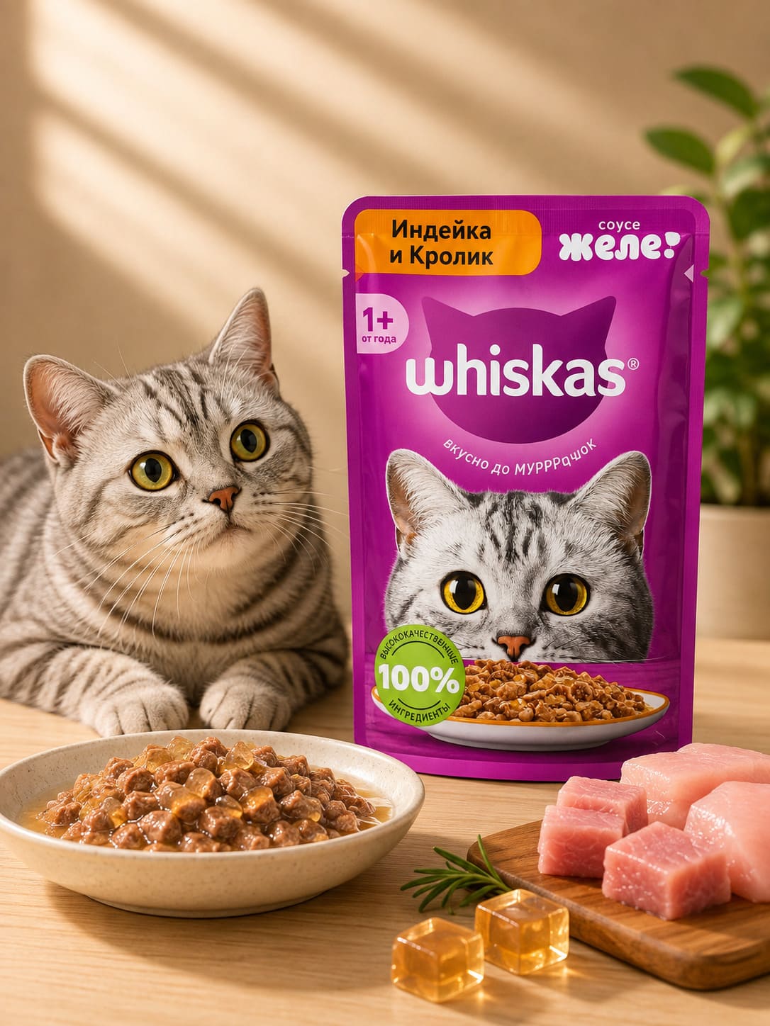 پوچ ویسکاس گربه با طعم بوقلمون و خرگوش 75g