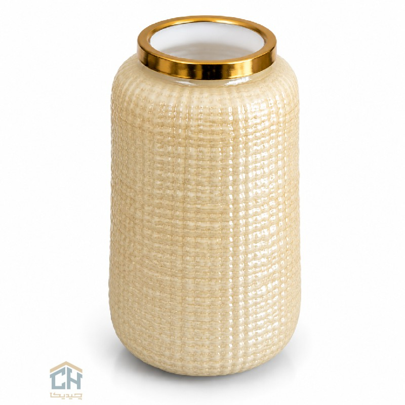 گلدان شیشه ای کرم مدل 4-301