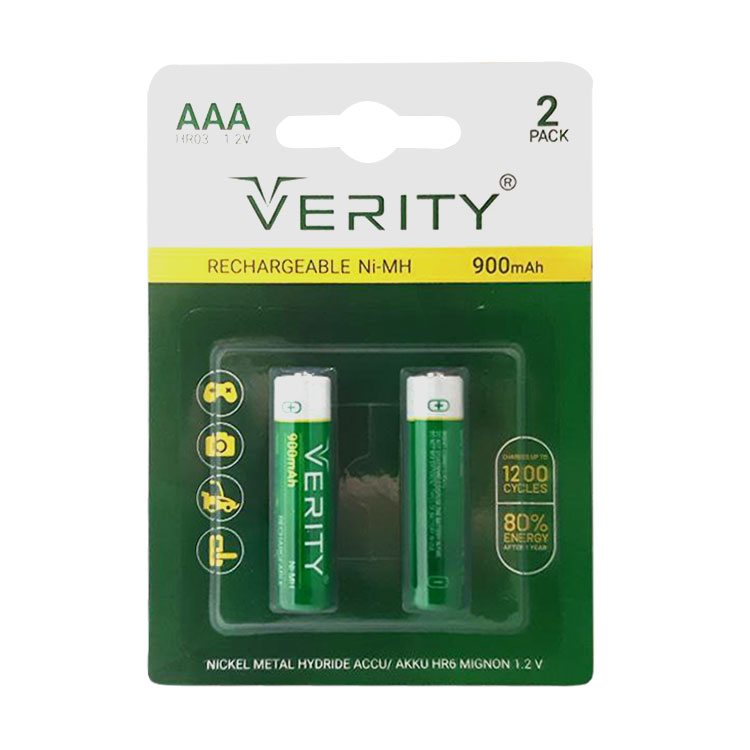 باتری شارژی نیم قلمی وریتی 900MAH VERITY
