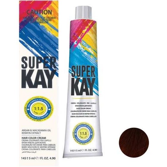 رنگ مو سوپرکی شماره 6.4 حجم 145 میل رنگ بلوند مسی تیره Super Kay