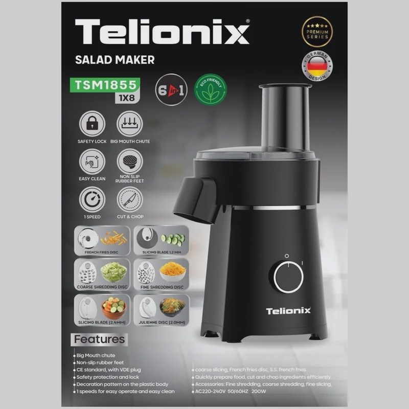دستگاه سالاد ساز تلیونیکس TeliOnix با سیستم برش سریع و تمیزکاری آسان
