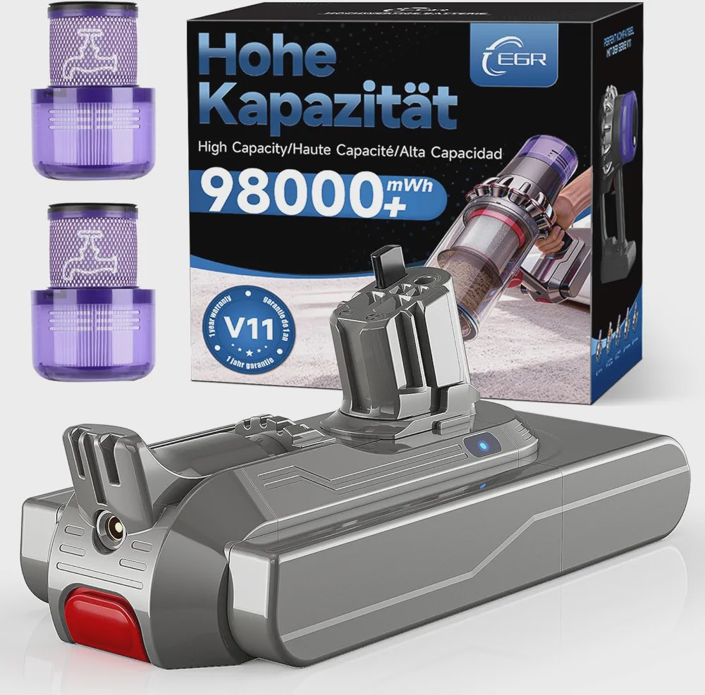 باتری کلیکی EGR مدل V11 V15 سازگار با جارو شارژی دایسون V11 و V15 ظرفیت بالا مناسب مدل های کلیکی اورجینال آمازون