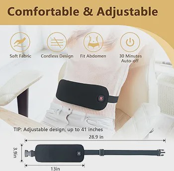 کمربند گرمایشی قاعدگی شارژی بی سیم مدل Heating Pad با 3 سطح گرمایش