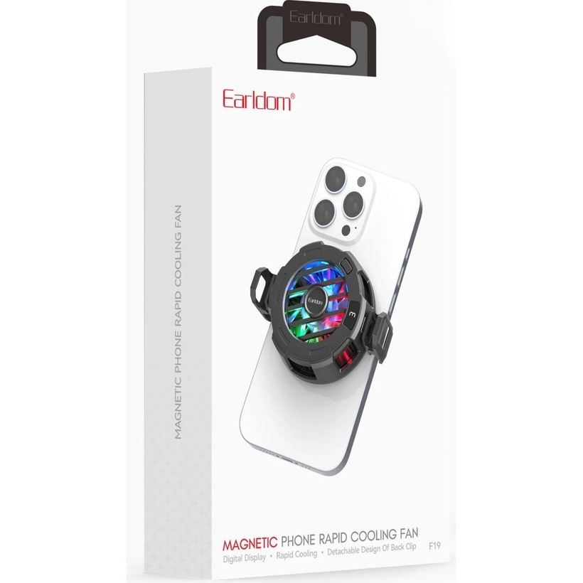 فن خنک کننده گوشی Earldom ET-F19 کولر موبایل گیمینگ 15 وات با RGB
