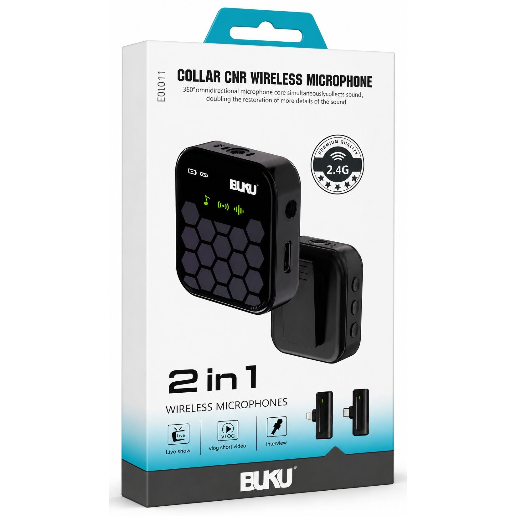 میکروفون بی سیم یقه ای BUKU مدل CNR Wireless Microphone
