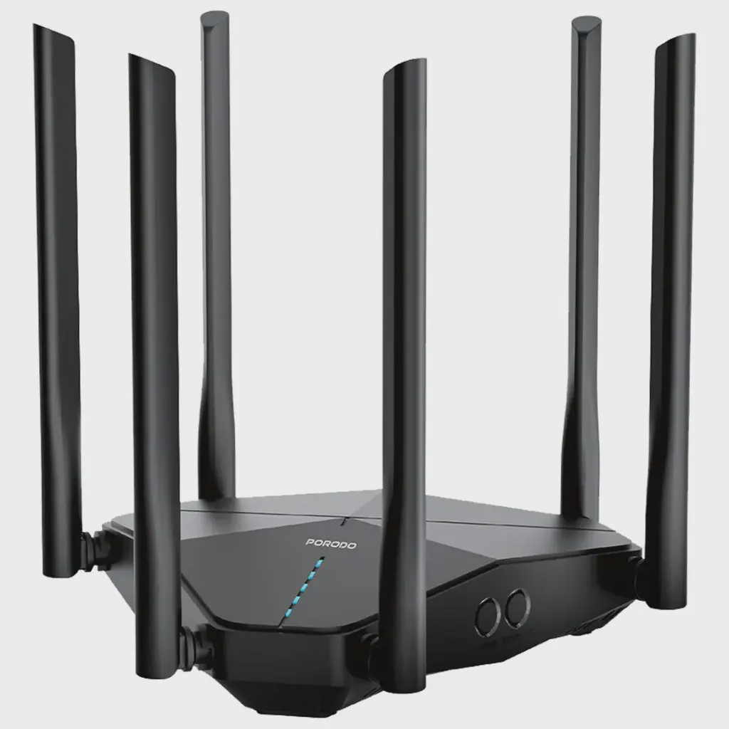 مودم و روتر بیسیم دو باند 6 آنتن 4G LTE پرودو Porodo Dual Band Portable Wi-Fi Router