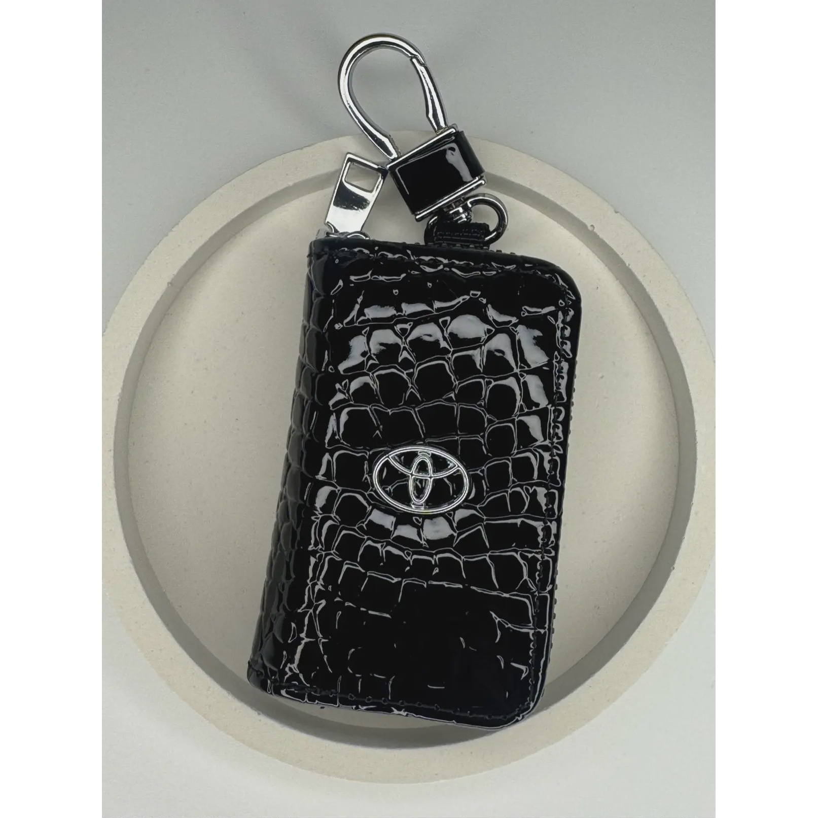 کاور ریموت زیپی وارداتی خودرو TOYOTA تویوتا 2 جنس چرمی رنگ مشکی