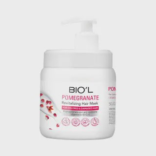 هیرکر ماسک مو پمپی، کراتینه انار موهای رنگ شده 800 میلی لیتر بیول Biol Hair Care Pomegranate Extract Mask for colored...