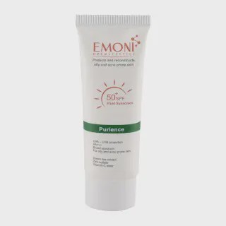 فلوئید ضد آفتاب بی رنگ امونی با SPF50 مناسب پوست چرب حجم 50 میلی لیتر Emoni Sunscreen Cream SPF50 Fluid For Oily And ...